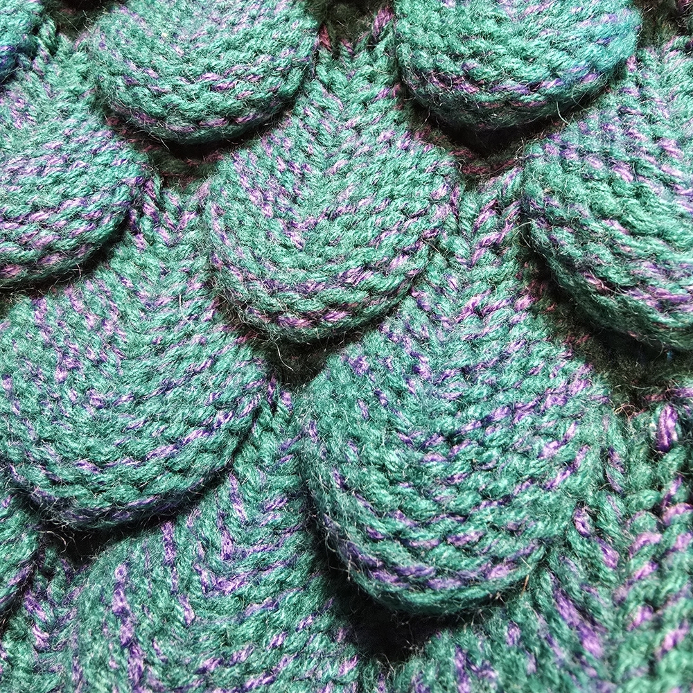 Handknit Mermaid Cocoon Blanket